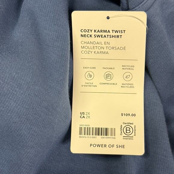 Athleta Cozy Karma Twist Neck Sweatshirt Woman’s Plus Size 2X NEW NWT - Picture 9 of 12